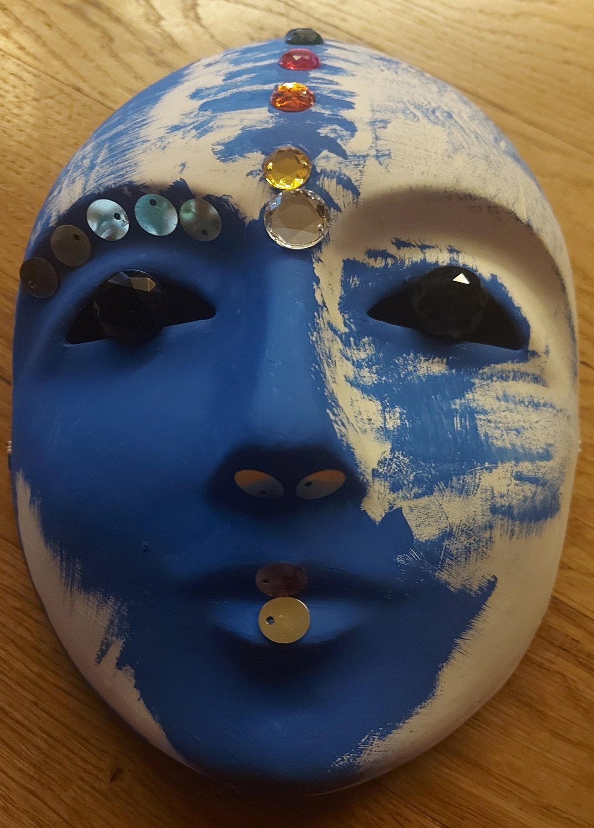 Maschera bianco azzurra 3